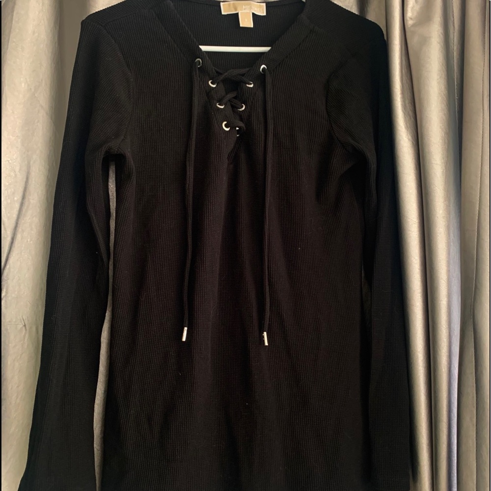 Michael Kors long sleeve shirt top designer black